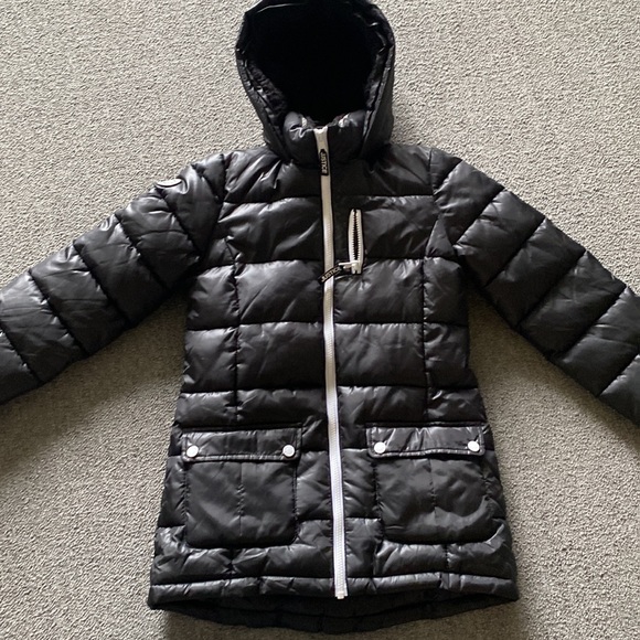 Justice Girls puffer coat jacket with hood size 12 - Picture 4 of 7